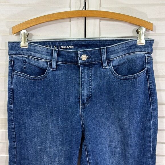 Talbots Jeans Size 8 Flawless Mid-Rise Slim Ankle Scalloped Detail - Picture 6 of 12